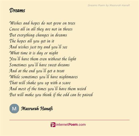 Dreams Poem Rhyme Scheme