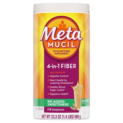 Buy Metamucil, Psyllium Husk Powder, Unflavored with No Added ...