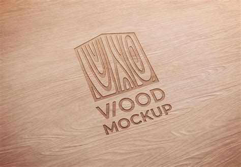Engraved wood text effect mockup | Premium PSD