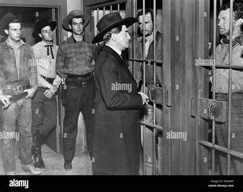 THE SILVER WHIP, standing rear from left: Robert Wagner, Dale Robertson ...