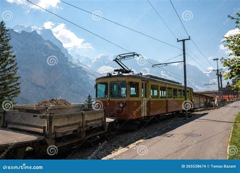 Scenery of the Narrow Gauge Railway , Near Murren in Bernese Oberland ...