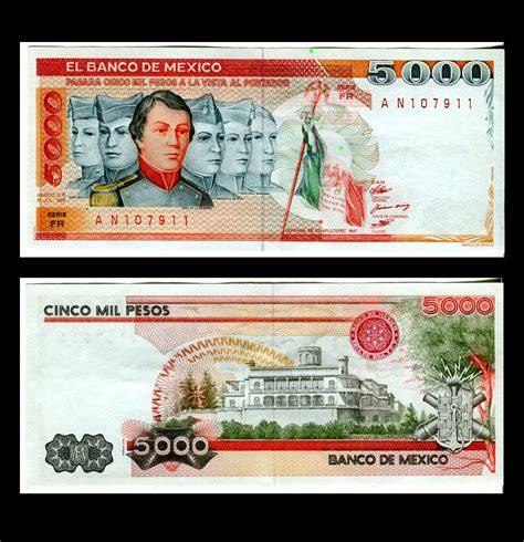 Billete 5000 Pesos Niños Heroes 1985 – Condición XF (Extra Fine ...