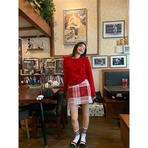 LUOLUOJUANJIE Sequin plaid red tight miniskirt | Uturi -海外ブランドアイテム セレクト ...