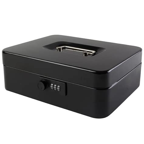 Kyodoled Large Cash Box With Combination Lock Safe Metal Money ...