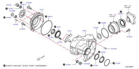 2016 Nissan Rogue Transfer Case Input Shaft Seal - 33111-4BA0A ...