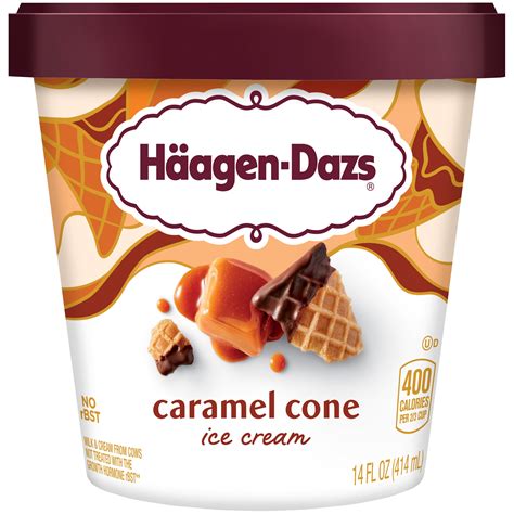 Haagen Dazs Caramel Cone Ice Cream, Kosher, 1 Package, 14oz - Walmart.com