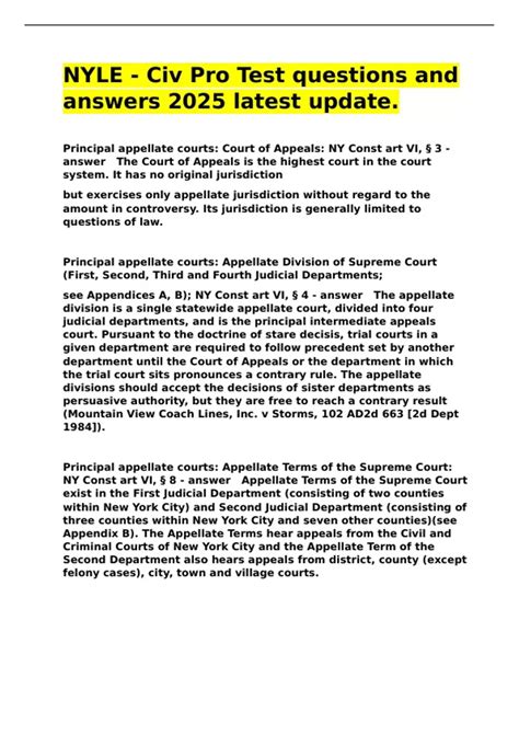 NYLE - Civ Pro Test questions and answers 2025 latest update. - NYLE ...
