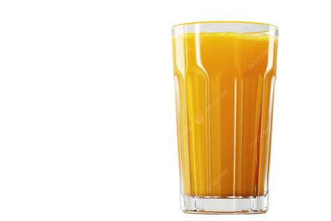 Ultra Realistic Orange Juice Drink Glass Side View Isolated On Pure ...