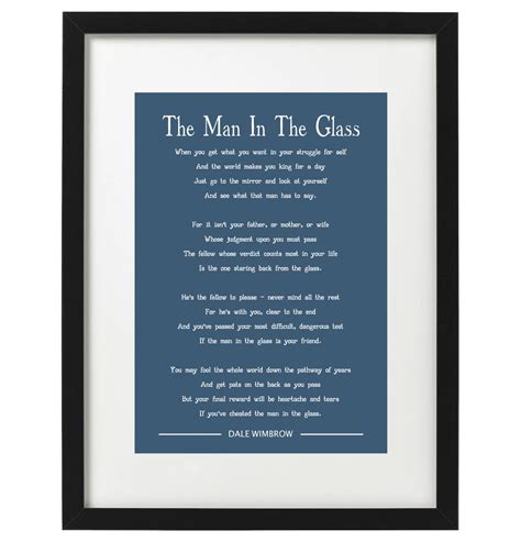 Dale Wimbrow the Man in the Glass Poem Art Print - Etsy