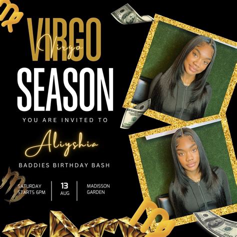 Virgo Birthday Flyer, Virgo Bash Flyer, Birthday Flyer, Zodiac Party ...