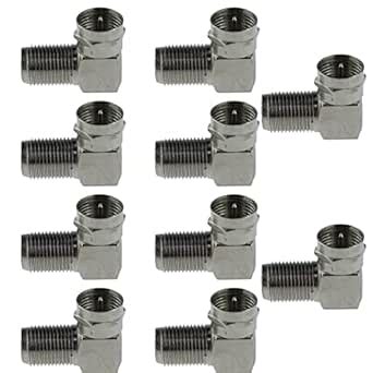 TAODAN 10PCS Coaxial Cable Right Angle Connector F Type Male to Female ...