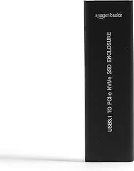 Amazon Basics External NVMe M.2 Sata SSD Enclosure USB 3.1 GEN 2 Type-c ...