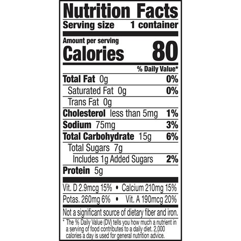 Yoplait Strawberry Yogurt Nutrition Label