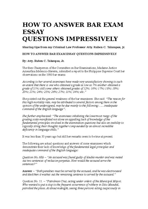 Bar Exam Essay Templates