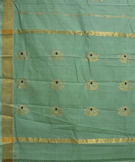 Aqua green handloom cotton rajahmundry saree – GoSwadeshi