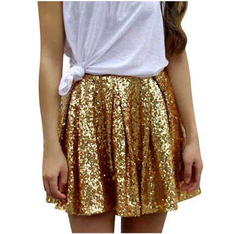 Short Sequin Skirts for Women Short Night Club Party Sparkly Dance High ...