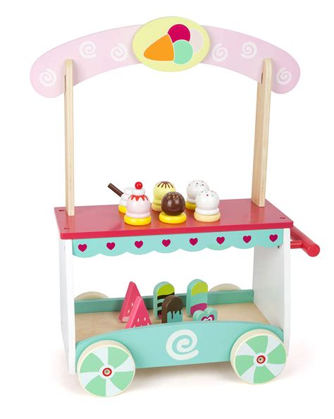 Buy Small Foot Wooden Toys Ice Cream Cart complete Playset with 12 Ice ...
