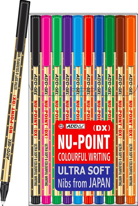 ADD Gel Nu-Point Dx Colourful Writting Ultra Soft Nibs From Japan Pack ...