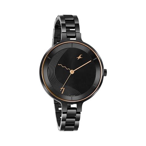 Fastrack Stunners Quartz Analog Black dial Stainless Steel Strap Watch ...