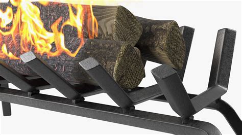 Fireplace Grate with Burning Logs 3D Model $49 - .3ds .blend .c4d .fbx ...
