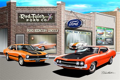 Rod Tyler Ford Dealership Art Print: Vintage Car Poster Comes in 8 Styles - Etsy