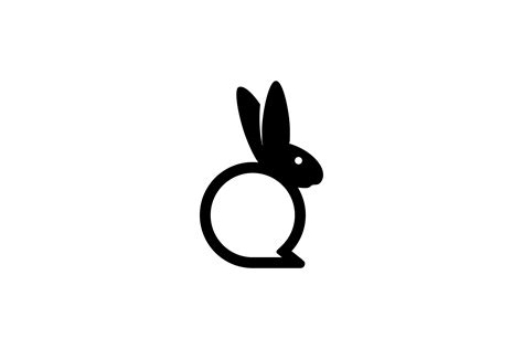 Black White Bunny Rabbit Chat Logo Graphic by onripus · Creative Fabrica
