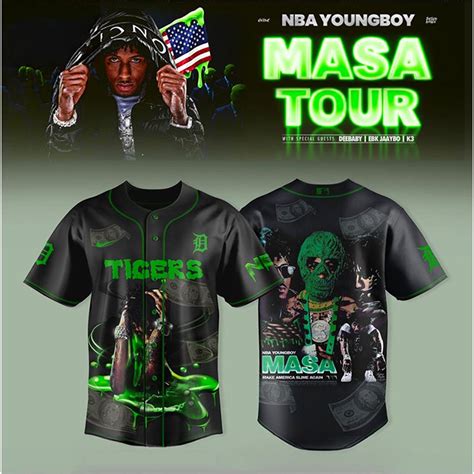 Detroit Tigers x NBA YoungBoy MASA Tour Jersey Detroit Tigers Merch ...