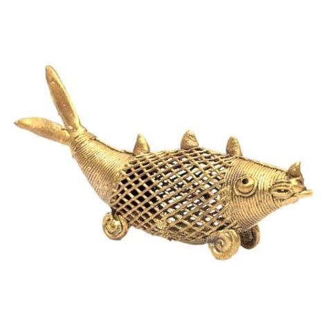 Buy SmileSellers Handcrafted Dhokra Fish Brass Metal Art Figurine Home ...