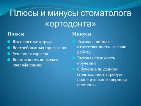 Моя будущая профессия Стоматолог презентация, доклад