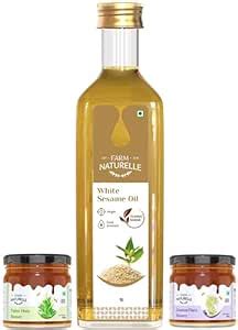 Farm Naturelle 100% Virgin Cold Pressed White Sesame Seed Cooking Oil ...