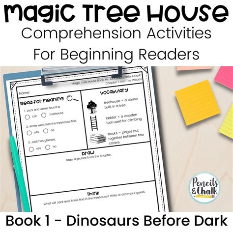 Printable Magic Tree House Reading Comprehension Worksheets Beginner Reader Vocabulary Activity ...