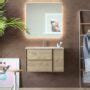 Mueble De Baño Oslo Con Puerta I Roble Enmarcado.