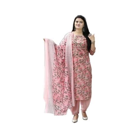 Women's Viscos Floral Printed Embroidered Sequence Work Kurta With ...