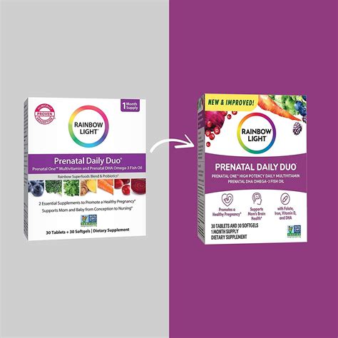 Rainbow Light Prenatal Daily Duo - Prenatal Multivitamin & DHA Softgels ...