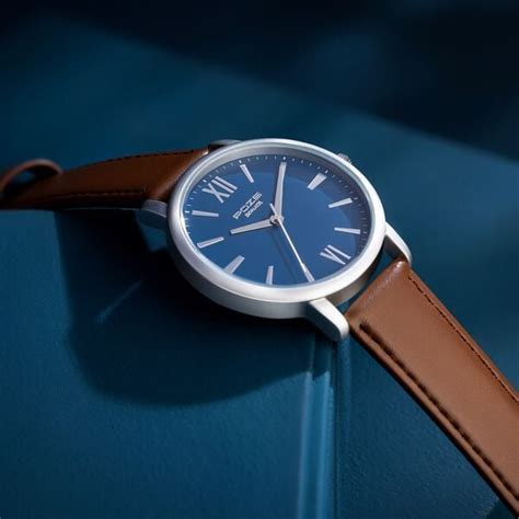 Buy Online Sonata Poze Quartz Analog Blue Dial Brown Leather Strap ...