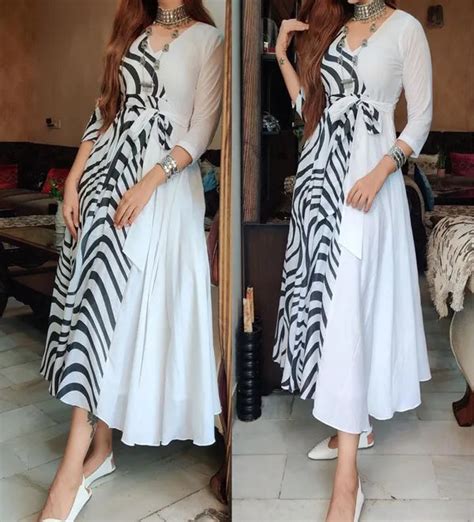 Black and White Angrakha maxi – Zexa Texa