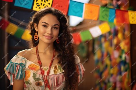 Premium AI Image | mestizo woman with asian traits wearing traditional ...
