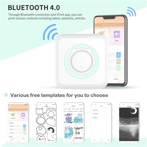 Buy Label Printer Portable Bluetooth 4.0 Connection Thermal Label ...