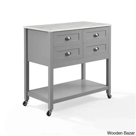 Deden Marble Top Kitchen Island Kitchen trolley cart cabinet kitchen i