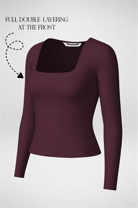 Cozee Square Neck Full Sleeves Top - Wine – Cheesewalk