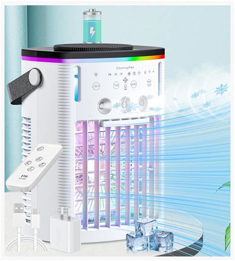 Battery Powered Air Conditioner 6000mAh,Rechargeable Small Air ...