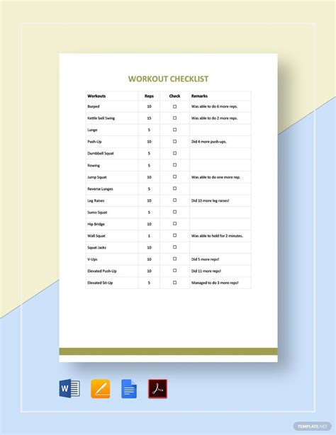 Exercise List Template 的图像结果