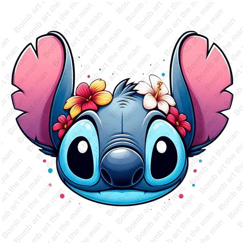Stitch Head Clipart, Cute Stitch Png, Cute Character Design ...