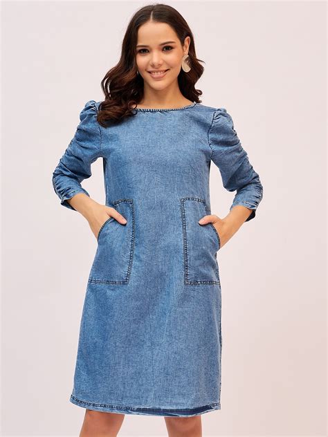 Buy BAESD Denim A Line Dress - Dresses for Women 31771818 | Myntra
