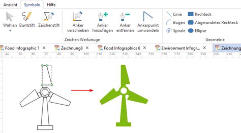 Infografiken für Umwelt mit vorgefertigten Elementen erstellen