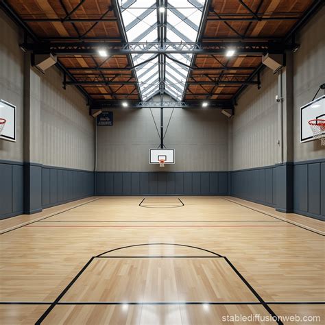 Indoor Basketball Court Scene | Stable Diffusion Online
