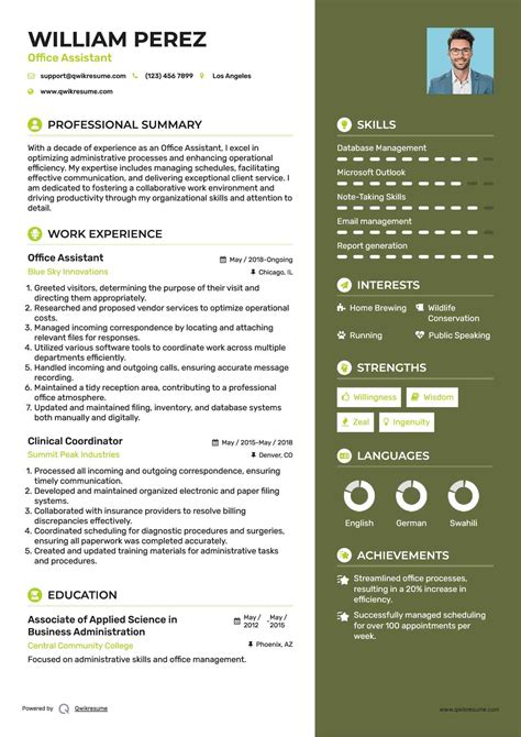 10+ Office Assistant Resume Samples & Templates for 2025