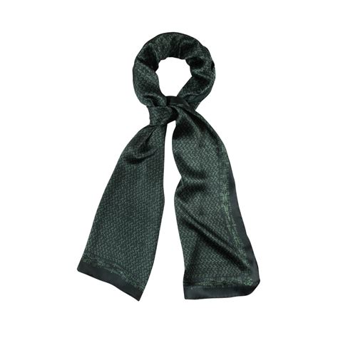 Green Tree of Life Silk Twill Scarf Model 02 | Ipekevi