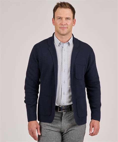 Men's Big & Tall Westport Black Wool Blend Knit Blazer - Westport Big ...