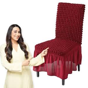 HOKIPO Stretchable Bubble Dining Table Chair Cover with Frill Set of 1 ...
